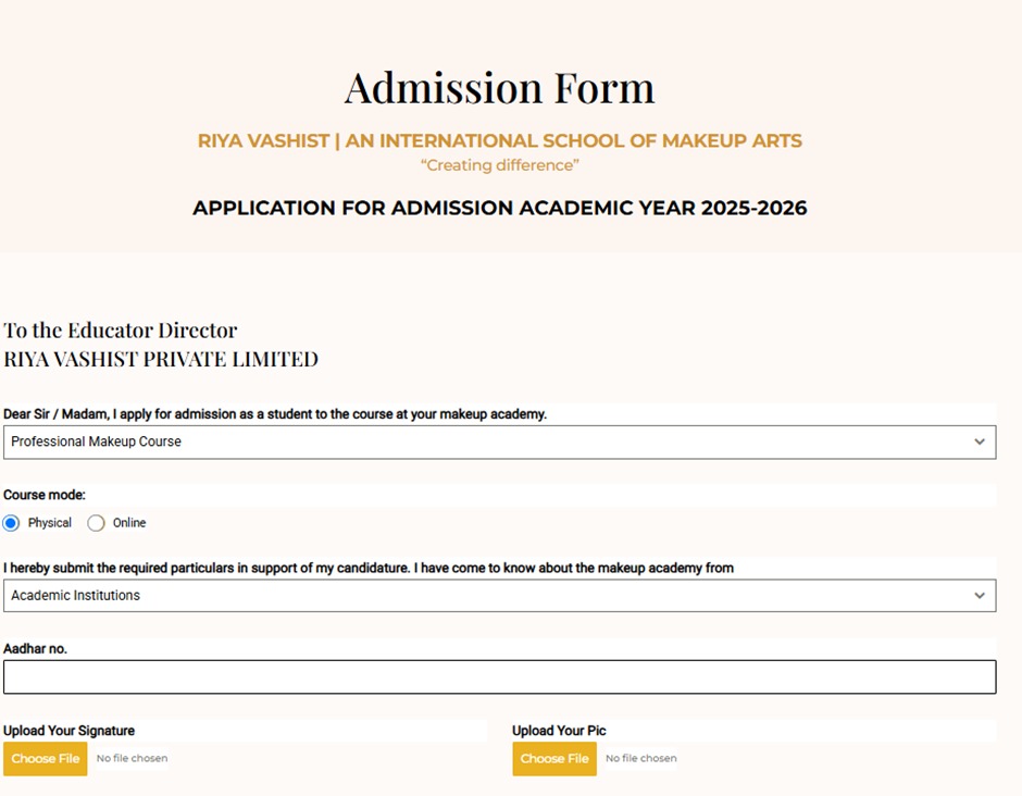 Riya-Vashist-Makeup-Academy-admission-form